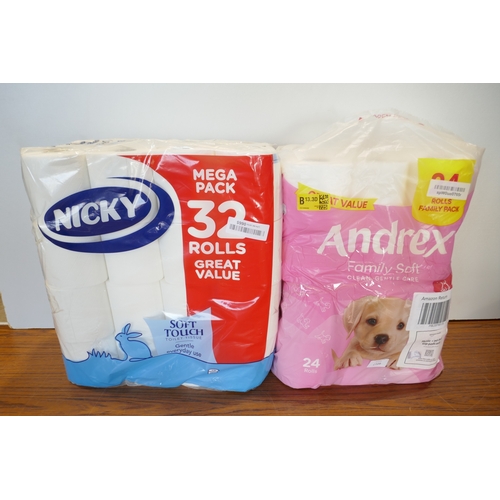6017 - A quantity of Andrex and Nicky toilet roll (516662415-6) *This lot is subject to VAT