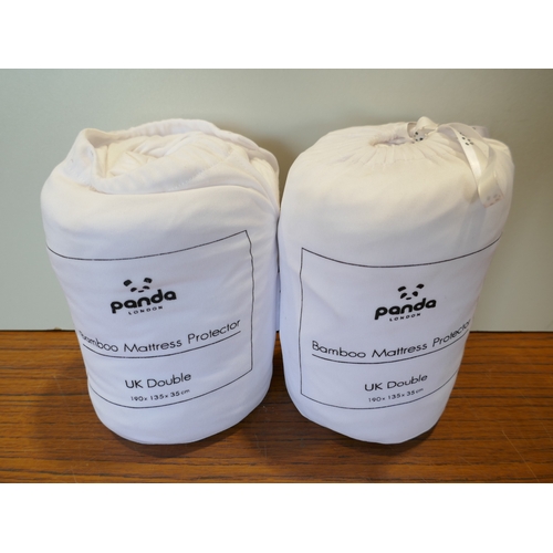 6143 - Two Panda London UK double bamboo mattress protectors