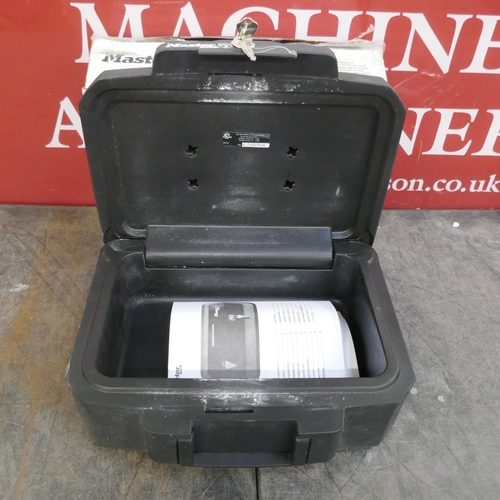 A Master Lock small security chest with box and two keys