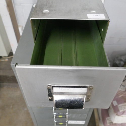A metal Bisley eight drawer organiser chest and a metal one drawer ...