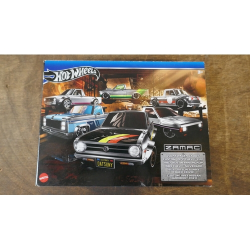 Two Hotwheels Zamac sets of 6 toy cars, a Hotwheels replay the classics ...