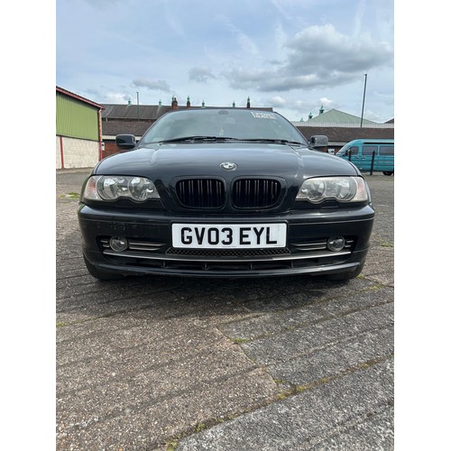 5278 - A 2003 black 3.0 litre BMW 330Ci Auto convertible, registration GV03 EYL

120918 recorded miles on t... 