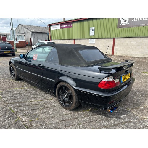 5278 - A 2003 black 3.0 litre BMW 330Ci Auto convertible, registration GV03 EYL

120918 recorded miles on t... 