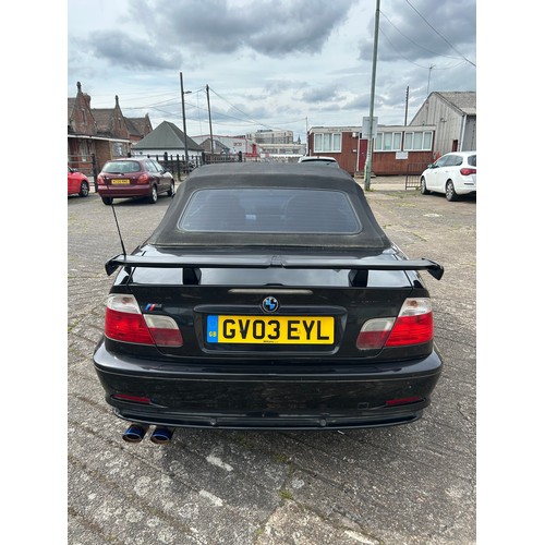 5278 - A 2003 black 3.0 litre BMW 330Ci Auto convertible, registration GV03 EYL

120918 recorded miles on t... 