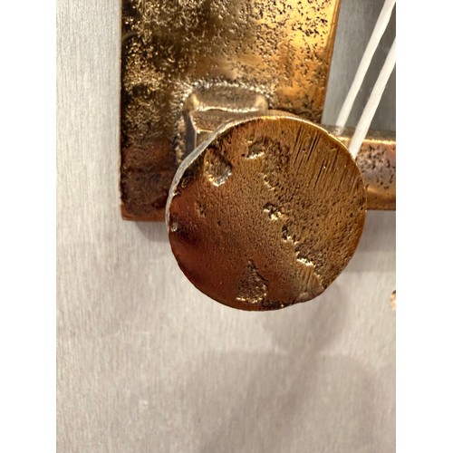 3014 - A gold effect five hook coat rack