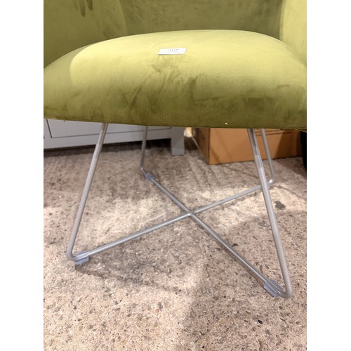 3025 - An olive velvet Utah dining chair (CFL-318-3) (unchecked)