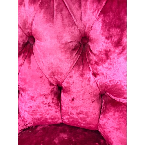 3026 - A pink crushed velvet side chair *This lot is subject to VAT