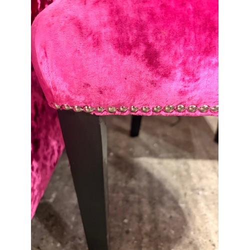 3026 - A pink crushed velvet side chair *This lot is subject to VAT