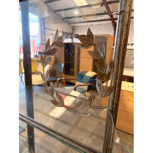 3045 - An antique style mirrored display cabinet (marked)