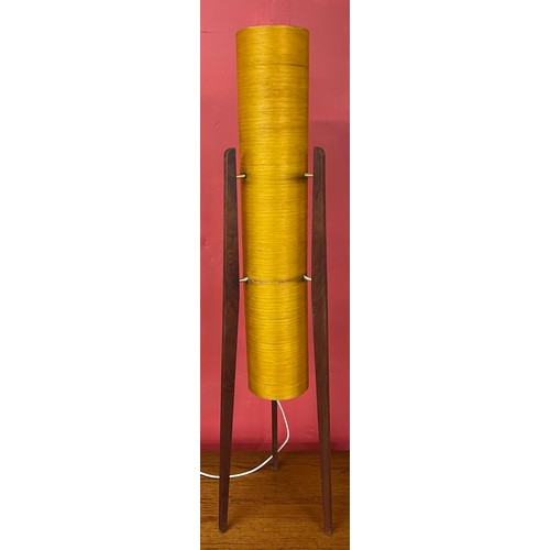 40 - A teak and orange spun fibreglass floor standing rocket lamp, designed by Jacob Jensen. This lot is ... 