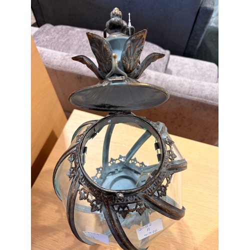 3082A - A blue and glass garden lantern