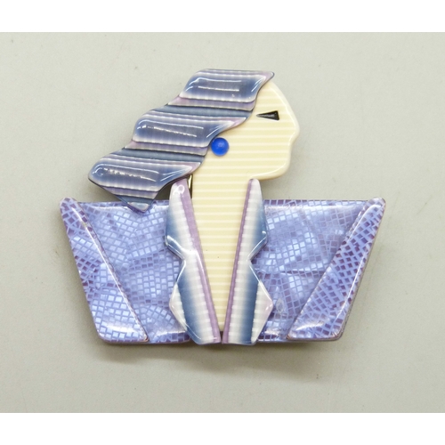 7030 - A Lea Stein Paris 'Carmen' brooch, 5.3cm