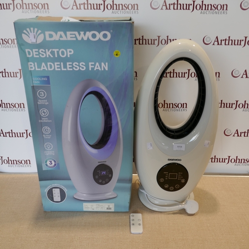 6058 - A Daewoo desktop bladeless fan with remote *This lot is subject to VAT