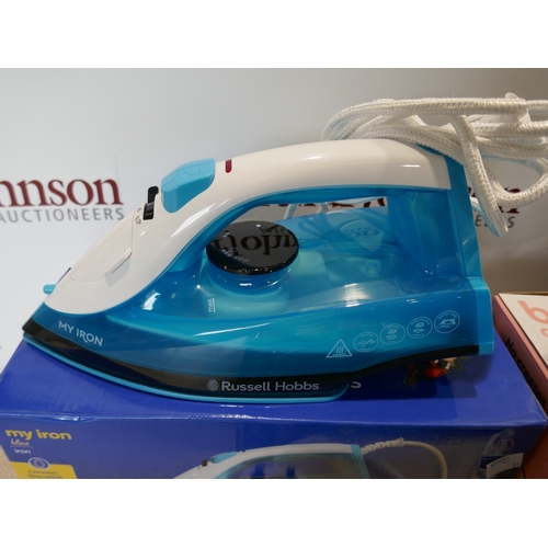6066 - Three steam irons to include, Russel Hobbs and Beldray *This lot is subject to VAT