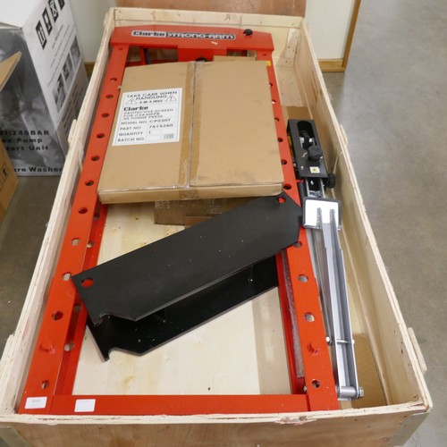 5053 - A Clarke Strong-Arm CSA30FPB 30 tonne floor press with protective screen  * This lot is subject to V... 