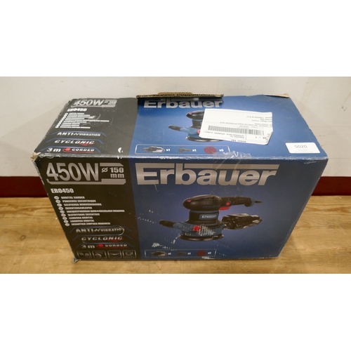 5020 - 2 boxed Erbauer ERO450, 230V, 150mm corded orbital sanders  *Returned items (may be missing parts)  ... 