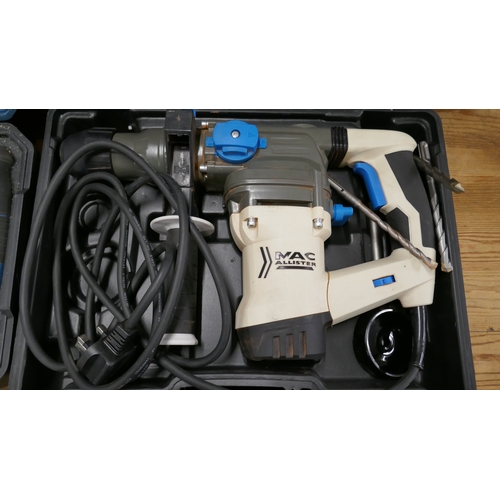5024 - A cased Erbauer ERS1100, 1100W, 230V reciprocating saw and a cased Mac Allister MSRH1500-A, 1500W, 2... 