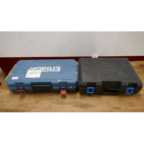 5024 - A cased Erbauer ERS1100, 1100W, 230V reciprocating saw and a cased Mac Allister MSRH1500-A, 1500W, 2... 