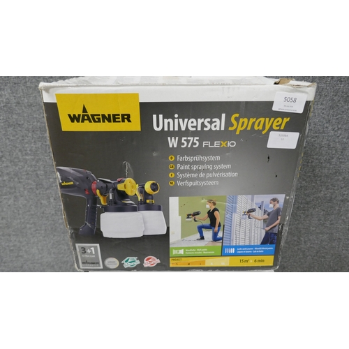 5058 - 2 boxed Wagner Universal sprayer W575 Flexio paint spraying systems and 1 unboxed  *Returned items (... 