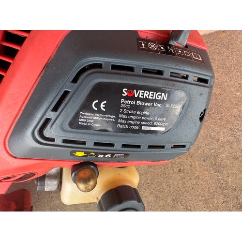 5054A - A Sovereign XS240 petrol drivenself propelled lawnmower, a Sovereign SLX25B petrol driven blower and... 