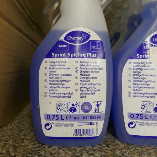 Ten 750ml Trigger spray bottles of Diversey Taski Sprint Spitfire plus ...