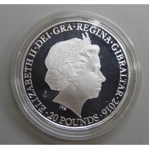 7048 - A 2016 Gibraltar £20 silver coin