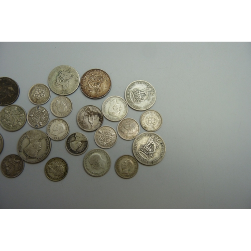 7054 - A collection of half silver coins, 64g