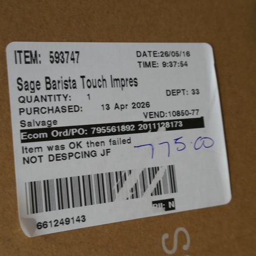 6001 - A Sage Barista Touch Impress coffee machine, original RRP £833.33 + VAT (389-28) *This lot is subjec... 