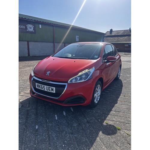 5456 - A 2015 1.2 litre Peugeot 208 Active 3 Door Hatchback MK65 UEM 1200cc MOT until 16.02.27 - 68649 reco... 