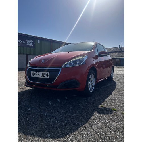 5456 - A 2015 1.2 litre Peugeot 208 Active 3 Door Hatchback MK65 UEM 1200cc MOT until 16.02.27 - 68649 reco... 