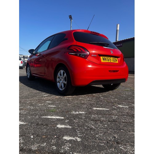 5456 - A 2015 1.2 litre Peugeot 208 Active 3 Door Hatchback MK65 UEM 1200cc MOT until 16.02.27 - 68649 reco... 