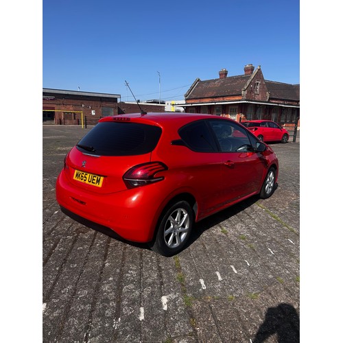 5456 - A 2015 1.2 litre Peugeot 208 Active 3 Door Hatchback MK65 UEM 1200cc MOT until 16.02.27 - 68649 reco... 