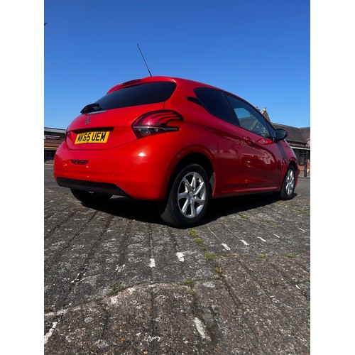 5456 - A 2015 1.2 litre Peugeot 208 Active 3 Door Hatchback MK65 UEM 1200cc MOT until 16.02.27 - 68649 reco... 