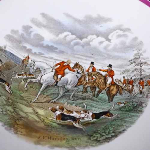 2009 - A Spode The Fint pattern plate, Spode The Huntsman pattern large cup, and a similar pattern Southfie... 