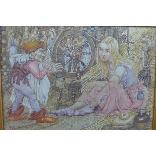 2011 - Noel Laura Nisbet (1877-1956) British painter and illustrator; two watercolours, including a fairy t... 