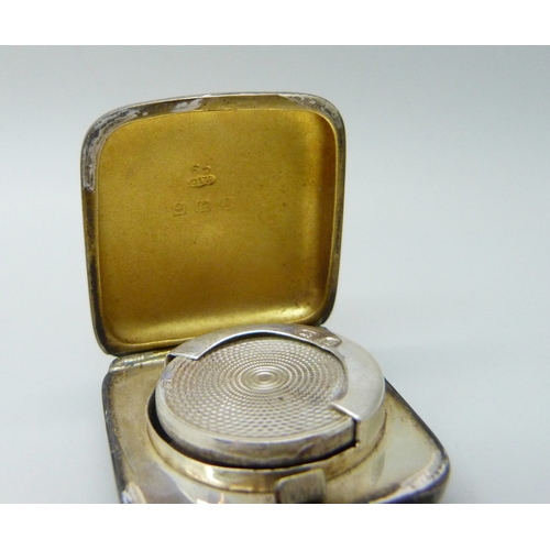 7030 - A Edward VII/George V silver sovereign case, Birmingham, 1910, 19.4g, 4.6cm including loop