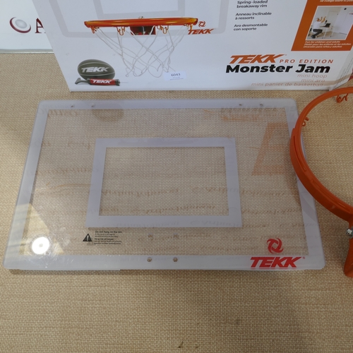 6043 - A TEKK Pro Edition Monster Jam basket ball hoop with backboard, (390-456) *This lot is subject to VA... 