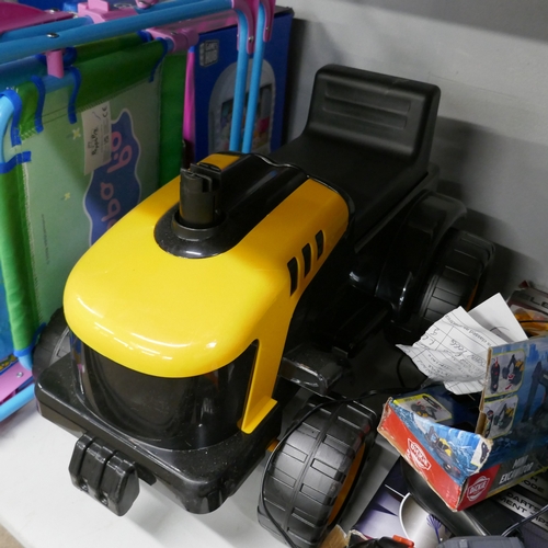 5023 - A large assortment of toys including ride on tractor, mono kart R/C racer, Chuckle Chums, Surprise G... 