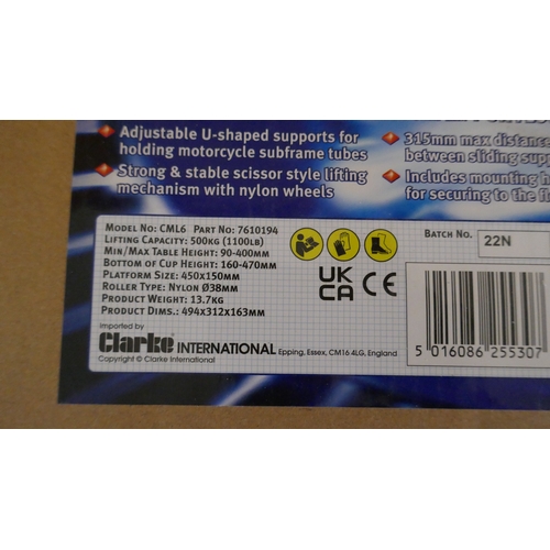 5084 - A sample Clarke strong-arm 500kg mechanical motorcycle table lift *This lot is subject to VAT