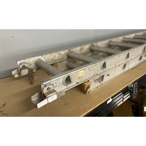 5012 - A 12 rung Werner Clima aluminium double extension ladder