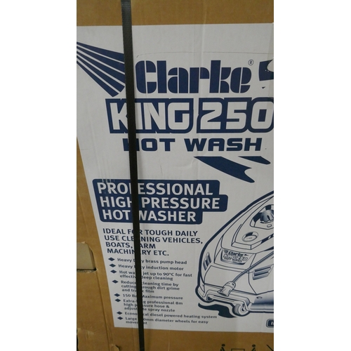 5036 - A boxed and banded Clarke King 250 hotwash 150 Bar, 2175 PSI Professional high pressure hot washer  ... 