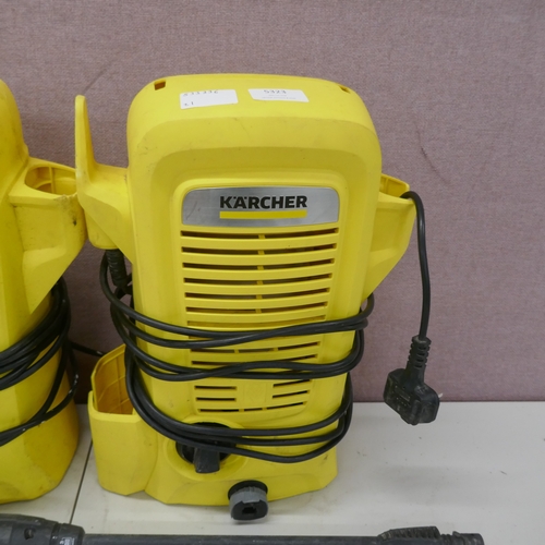 5051 - Six assorted Karcher pressure washers **One failed PAT test due to not having a fuse cap on the plug... 