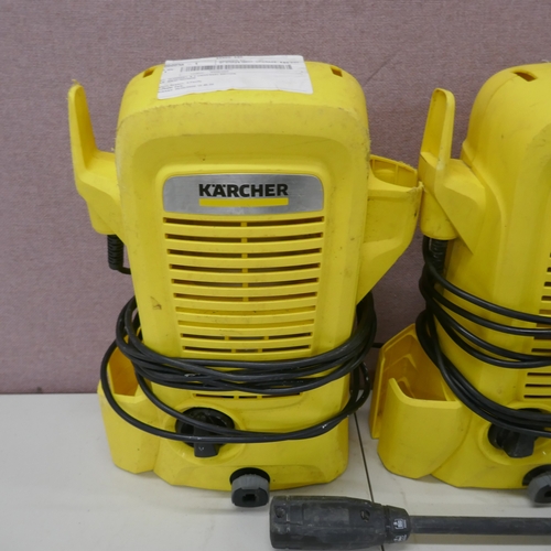 5051 - Six assorted Karcher pressure washers **One failed PAT test due to not having a fuse cap on the plug... 
