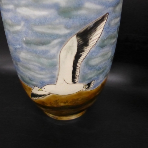 2001 - Two Cobridge Stoneware vases including Gull Rock design, 24.5cm and 22cm