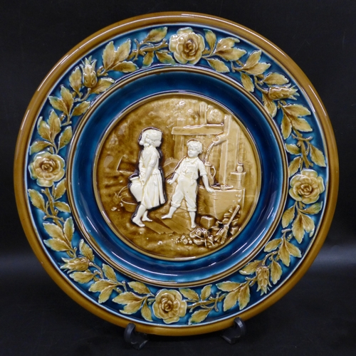 2003 - An Austrian Gebruder Schutz majolica charger, 31.5cm