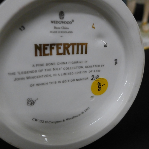 2006 - Six Wedgwood Legends of The Nile limited edition figures, Tutankhamun, Akhenaten and Nefertiti, two ... 