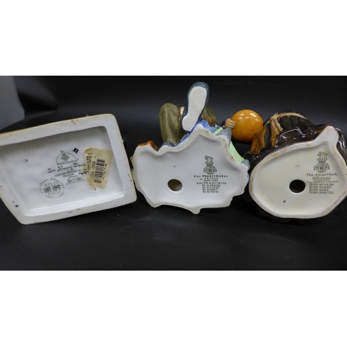 2016 - Three Royal Doulton figures, The Jovial Monk, The Puppetmaker and limited edition Sir Henry Doulton ... 