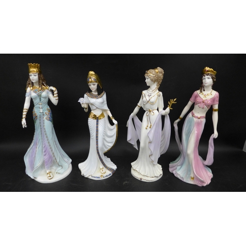 2018 - Four Coalport limited edition figures, Cleopatra, Salome, Delilah and Helen of Troy