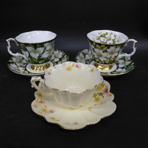 2024 - A late 19th Century Wileman & Co Foley china cup and saucer in Chrysanthemum pattern, together with ... 