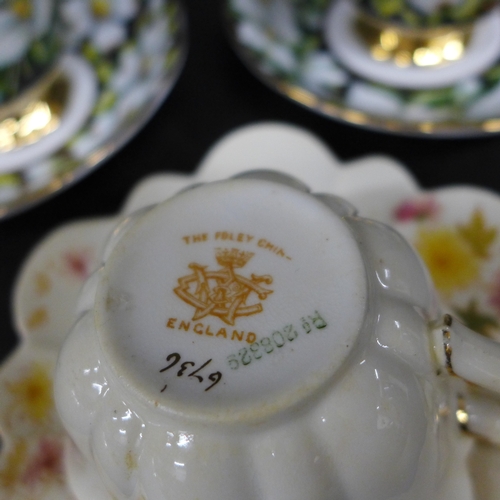 2024 - A late 19th Century Wileman & Co Foley china cup and saucer in Chrysanthemum pattern, together with ... 